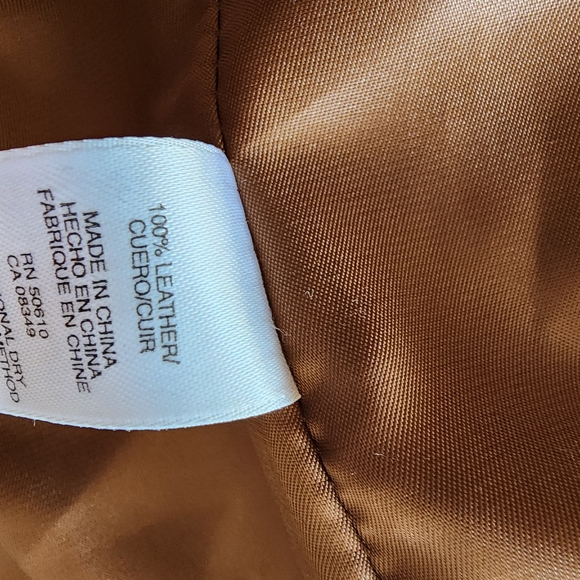 EUC Anne Klein Leather Blazer Jacket Brown - Picture 4 of 5